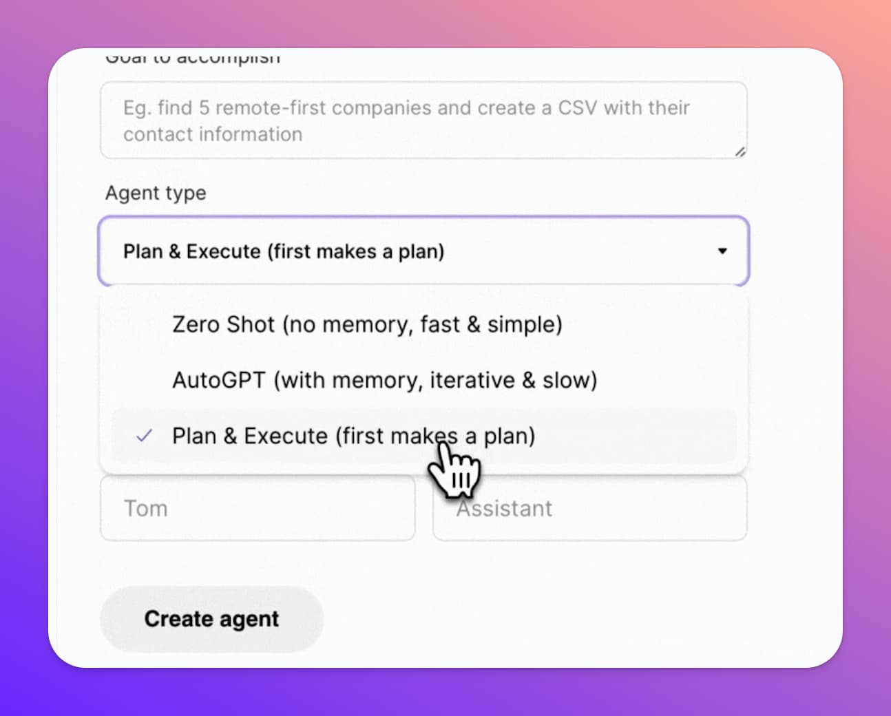 Picture of app interface